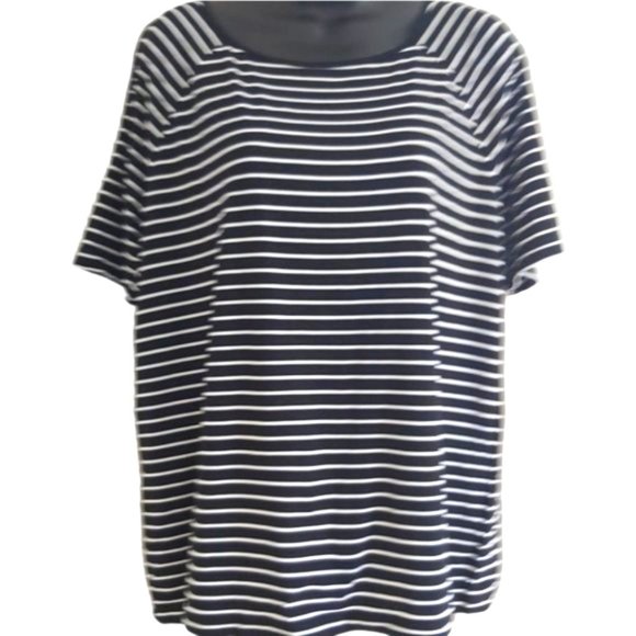 ANNE KLEIN | Women's Striped Top Black White Size Small - Picture 1 of 9